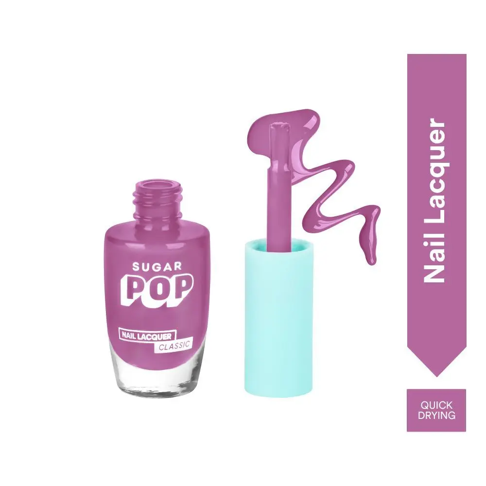 SUGAR POP Nail Lacquer - 09 Lilac Rush (Lilac) – 10 ml - Dries in 45 seconds l Quick-Drying, Chip-Resistant, Long Lasting l Glossy High Shine Nail Enamel / Polish for Women