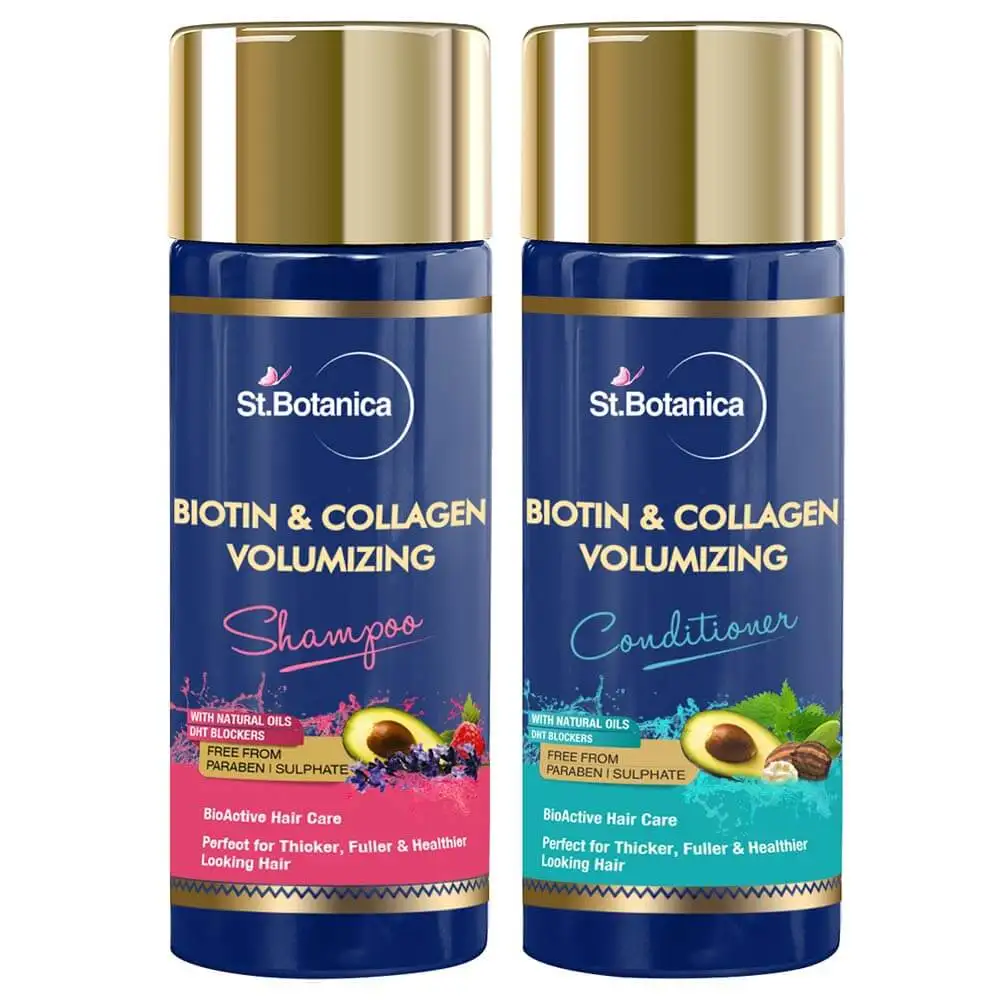 St.Botanica Hair Shampoo & Conditioner Combo Pack,  50 ml  Biotin & Collagen + Volumizing