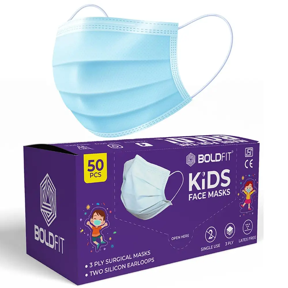 Boldfit Surgical Face Masks for Kids,  Blue