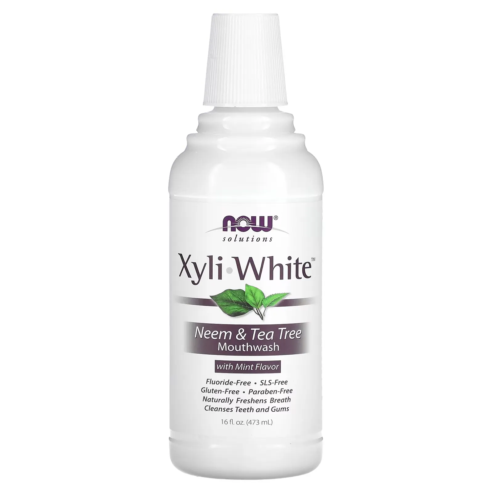 Solutions, Xyli-White Mouthwash, Fluoride-Free, Neem & Tea Tree with Mint, 16 fl oz (473 ml)