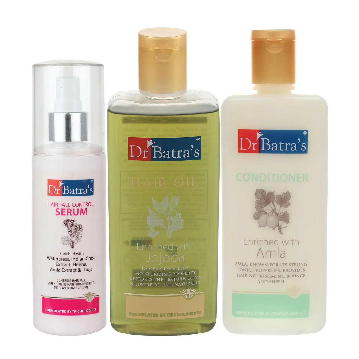 Dr Batra's Hair Fall Control Serum-125 ml, Conditioner - 200 ml and Hair Oil - 200 ml