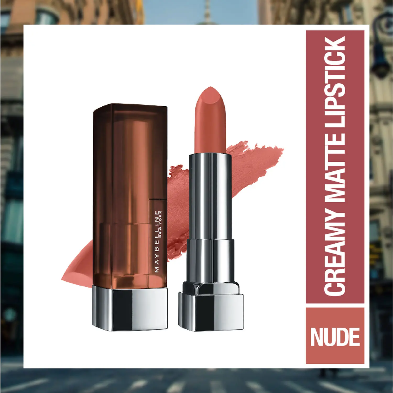 Maybelline New York Color Sensational Creamy Matte Lipstick, 657 Nude Nuance, 3.9g