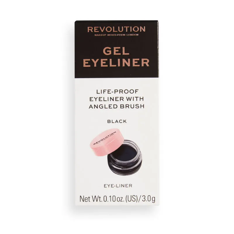 Makeup Revolution Gel Eyeliner Pot With Brush - Black