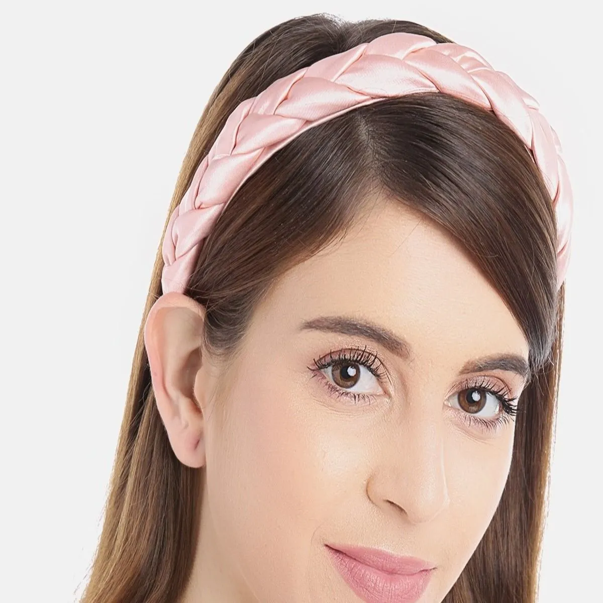 Blueberry Peach Cross Knot Detailing Satin Hairband