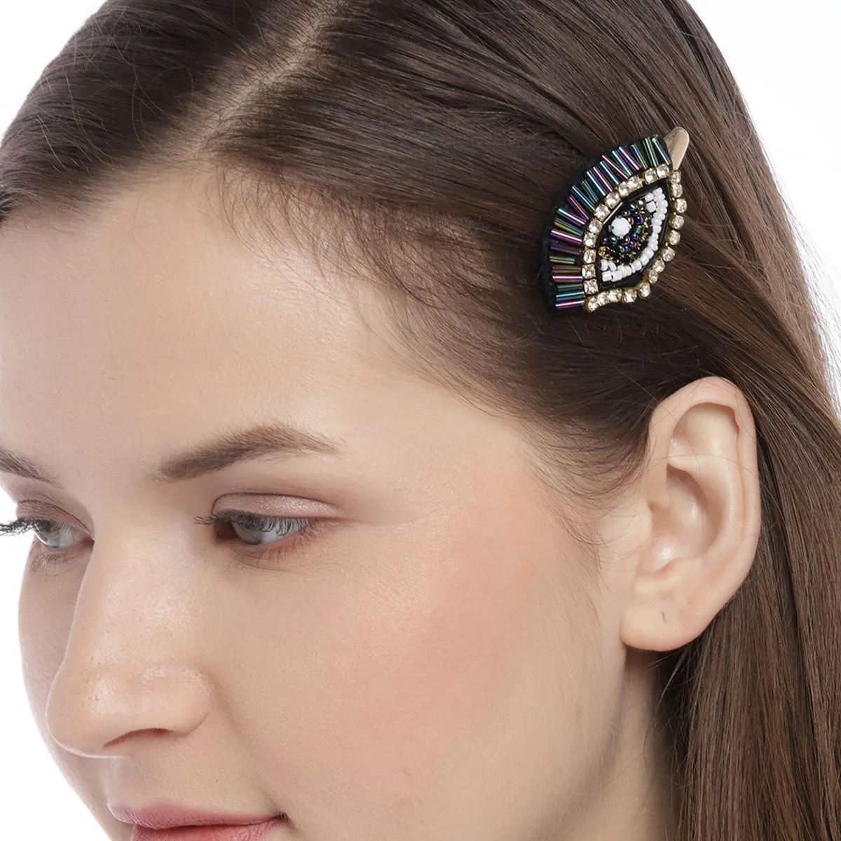 Blueberry Embellished Eye Hair Clip