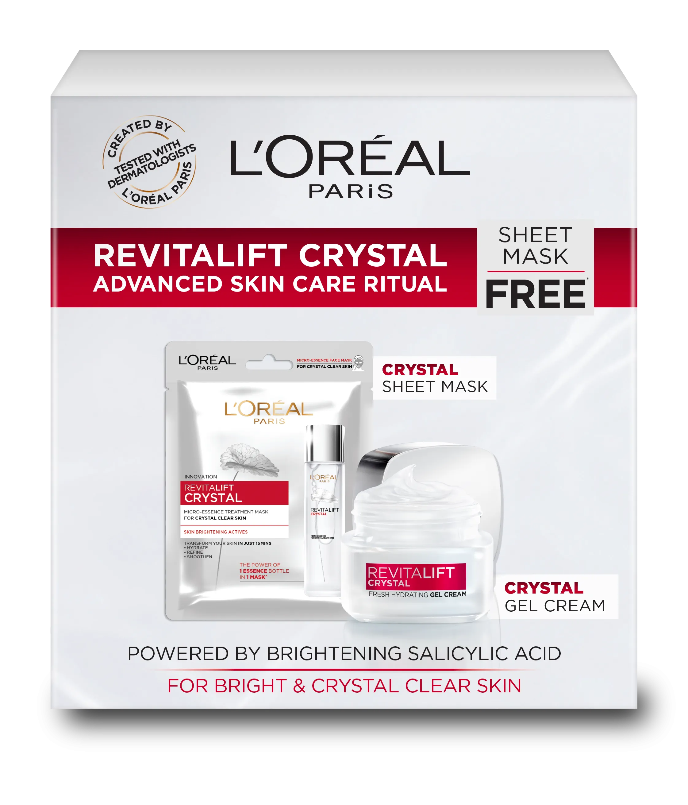 L'Oreal Paris Revitalift Crystal Gel Cream 50ml + 1 Crystal Sheet Mask Free