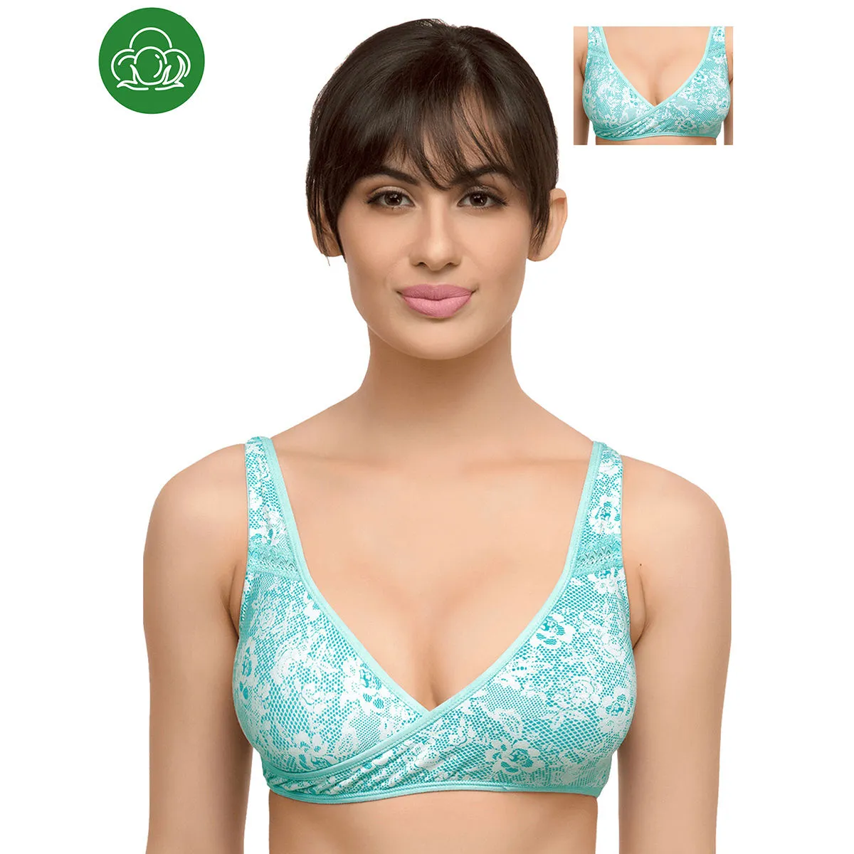 Inner Sense Organic Antimicrobial Sleeping/Feeding Bra Pack Of 2 - Blue