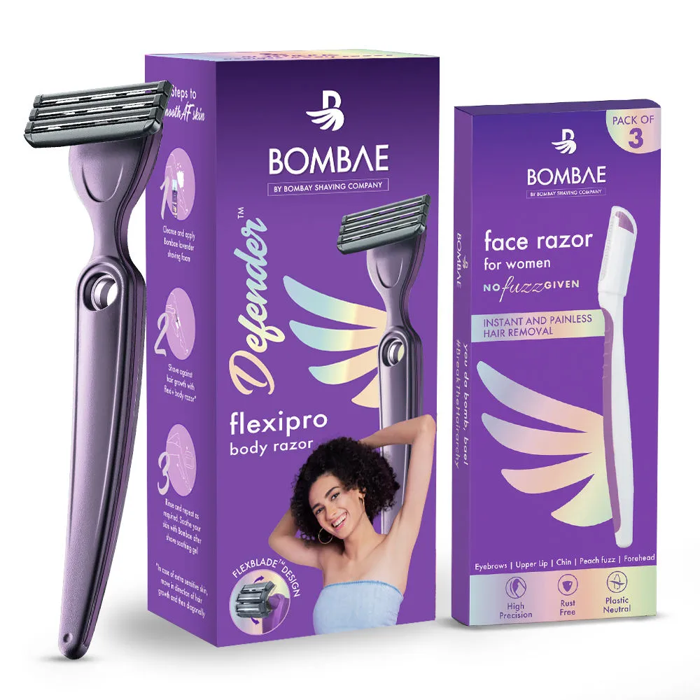 Bombae Defender For Her Razor & Precision Face Razor (Pack Of 3)