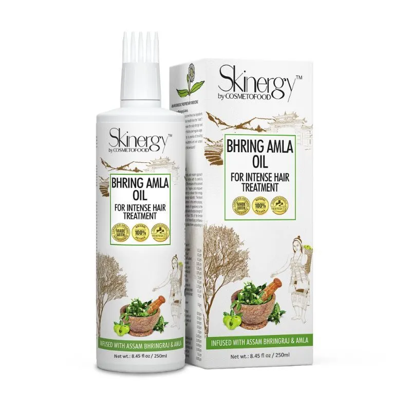 Cosmetofood Skinergy Bhring Amla Oil, Infused With Assam Bhringraj For The Healthy & Shiny Scalp