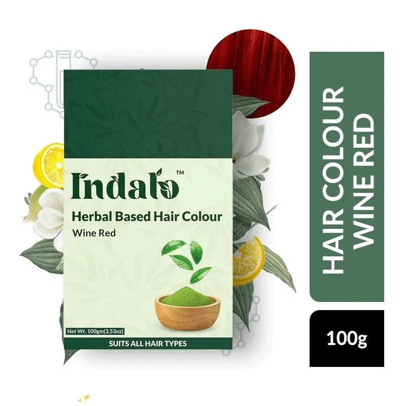 Indalo Herbal Based Amla & Baheda Hair Colour - Wine Red