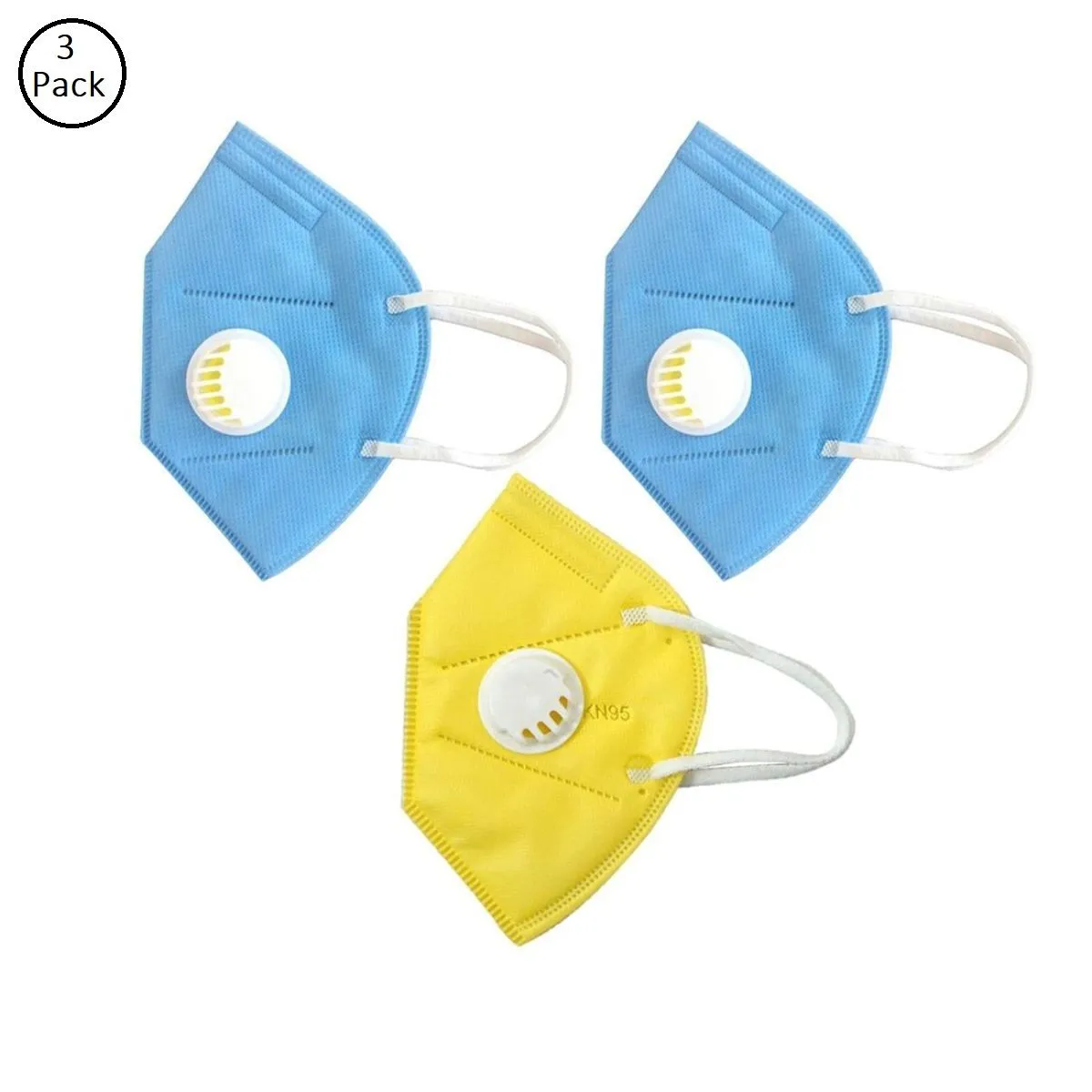 OOMPH Pack of 3 Anti-Pollution Reusable 5 Layer Mask - Blue Yellow Blue