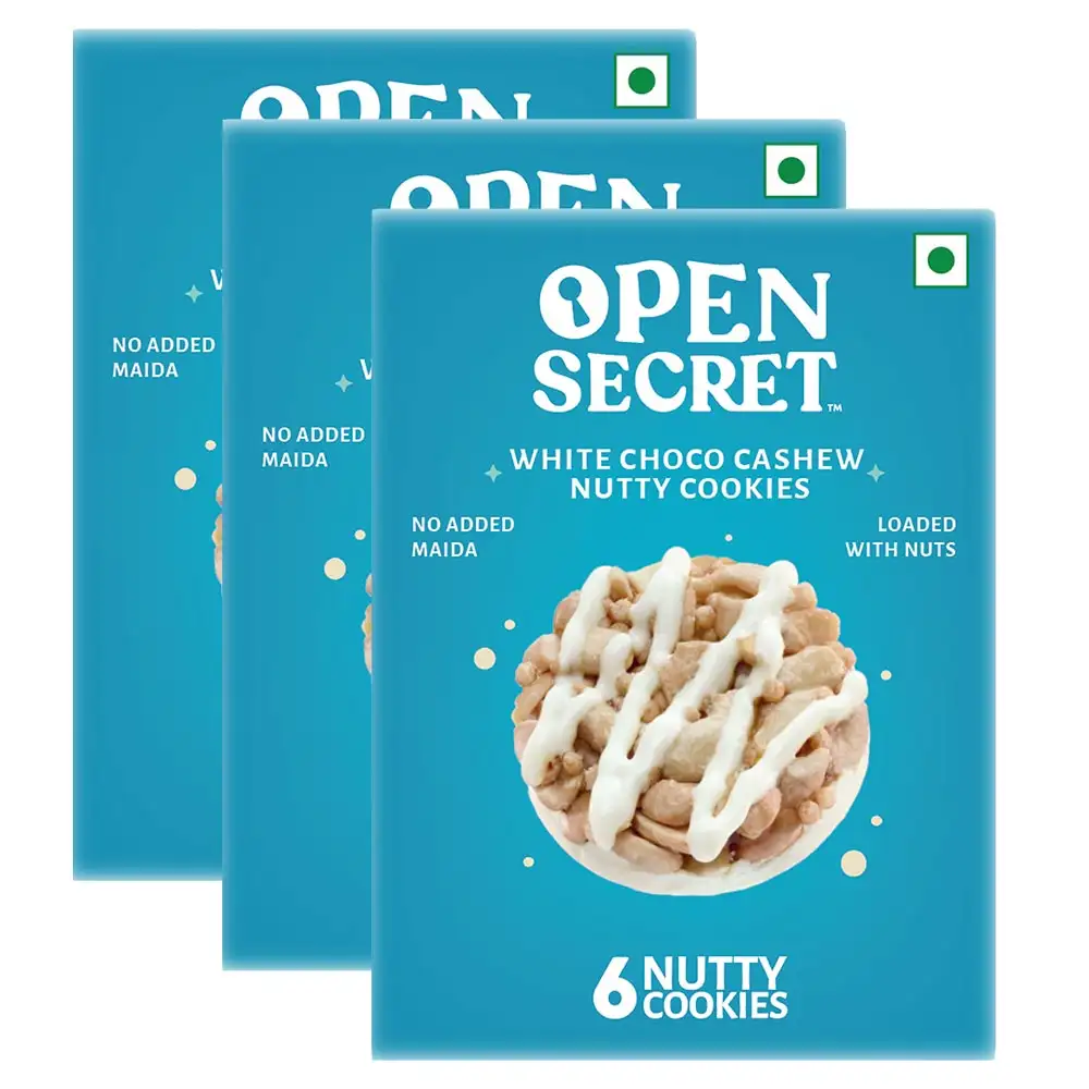 Open Secret Nutty Cookies,  6 Cookie(s)/Pack  White Choco Cashew Pack of 3