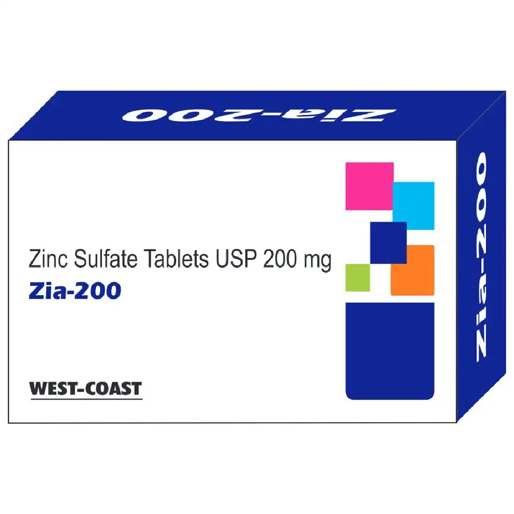 West Coast Zia 200 Zinc Sulphate 200 mg,  100 tablet(s)