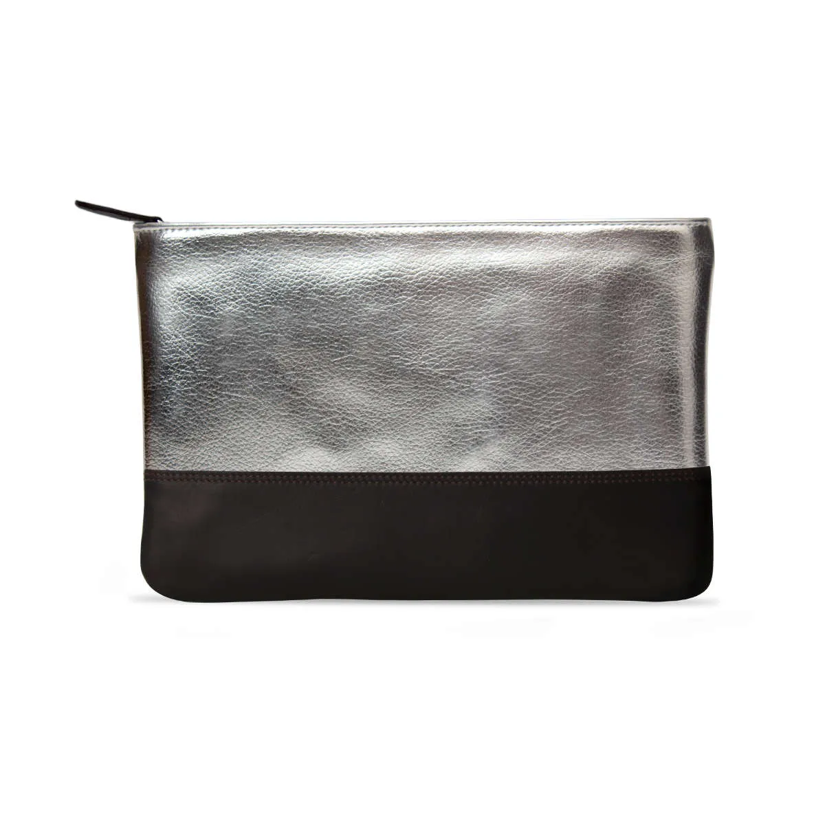 DailyObjects Silver Metallic Pu Faux Leather Regular Stash Pouch