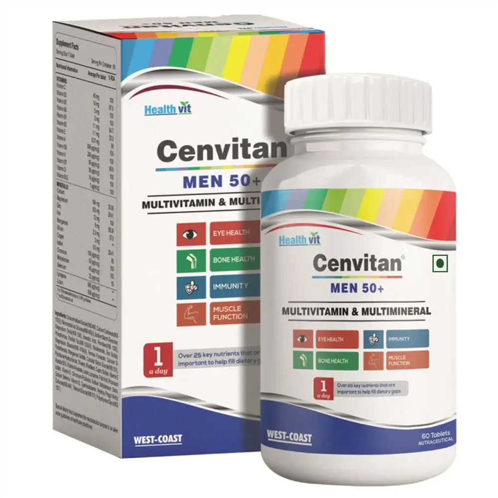 Healthvit Cenvitan Men 50+ Multivitamins & Multimineral,  60 tablet(s)  Unflavoured