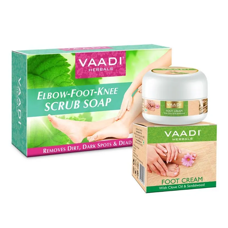 Vaadi Herbals Elbow-Foot-Knee Scrub Soap & Foot Creme Combo