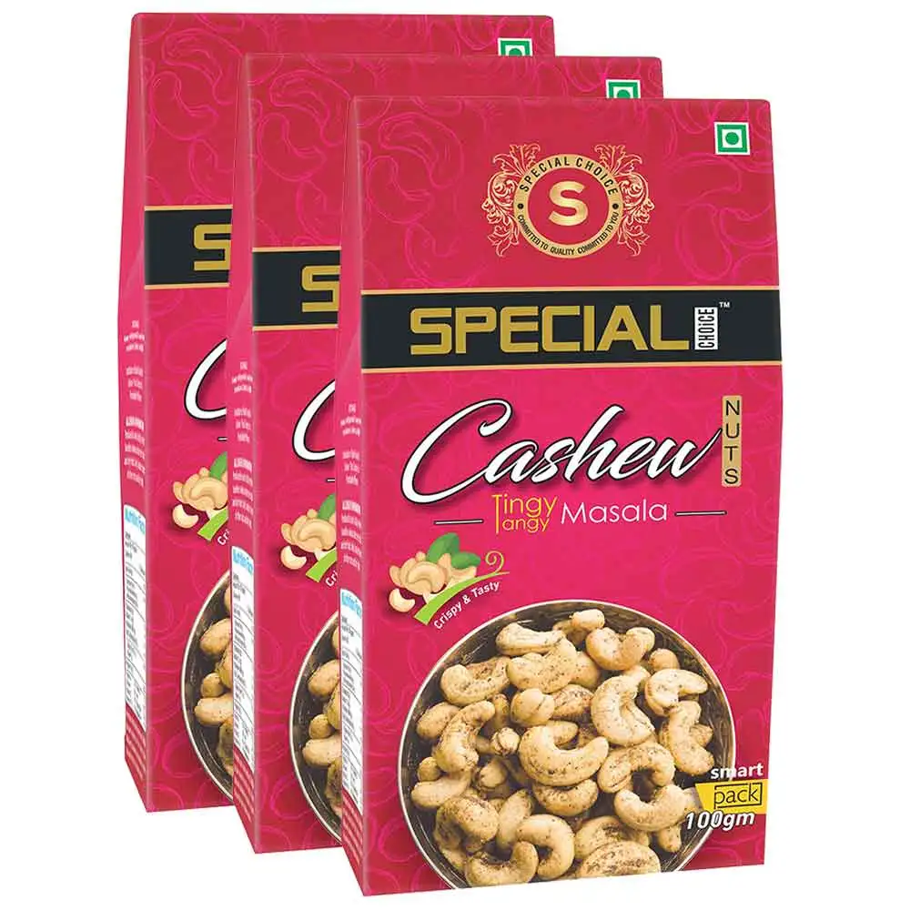 Special Choice Cashew Nuts,  Tingy Tangy Masala (Pack of 3)  100 g