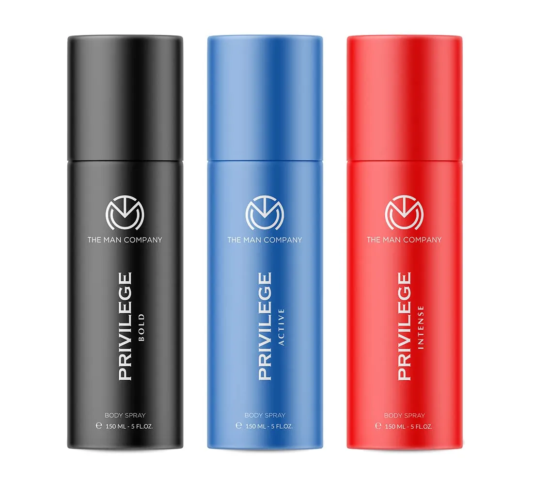 The Man Company Privilege Deodorants For Men - Active, Bold & Intense