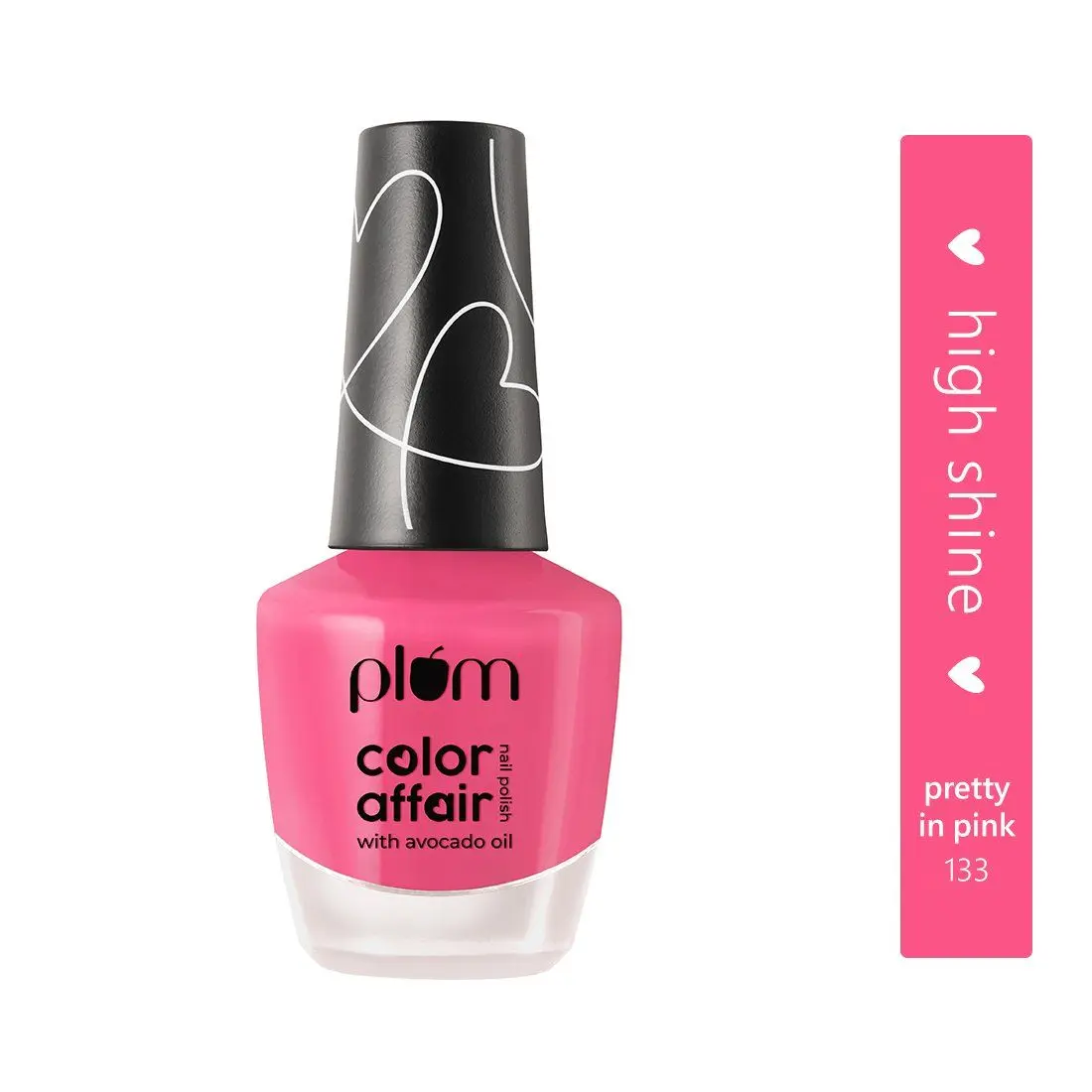 Plum Color Affair Nail Polish - Pretty In Pink - 133 | 7-Free Formula | High Shine & Plump Finish | 100% Vegan & Cruelty Free