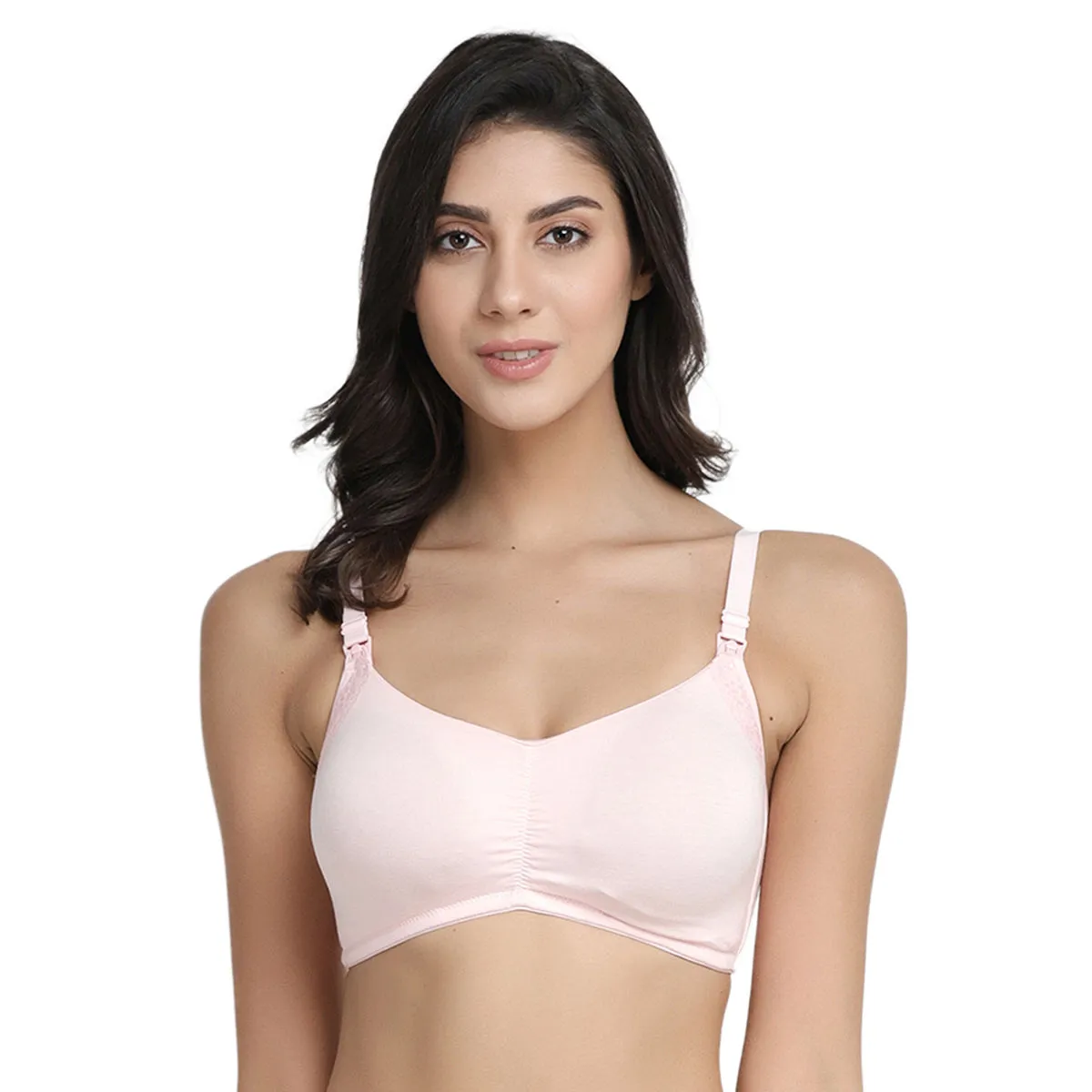 Inner Sense Organic Antimicrobial Soft Feeding Bra with Removable Pads Pack of 2 - Pink (34B)