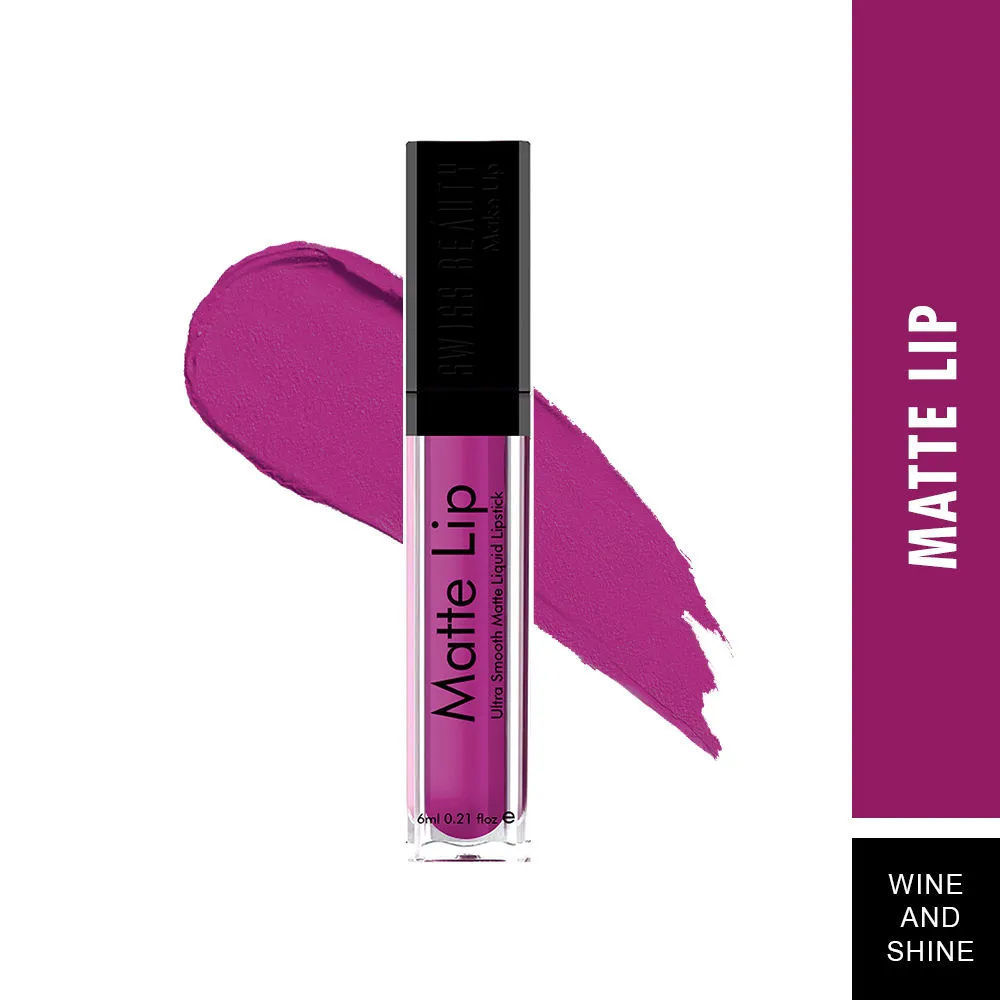 Swiss Beauty Matte Lip Ultra Smooth Matte Liquid Lipstick - 29 Wine and Shine