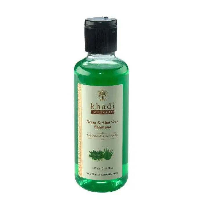 Khadi Shuddha Neem & Aloe Vera Shampoo - Anti Dandruff & Anti Hair Fall (Sls, Sles & Paraben Free)