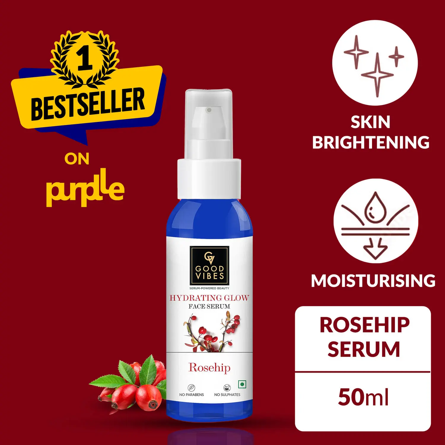 Good Vibes Rosehip Hydrating Glow Face Serum (50ml)