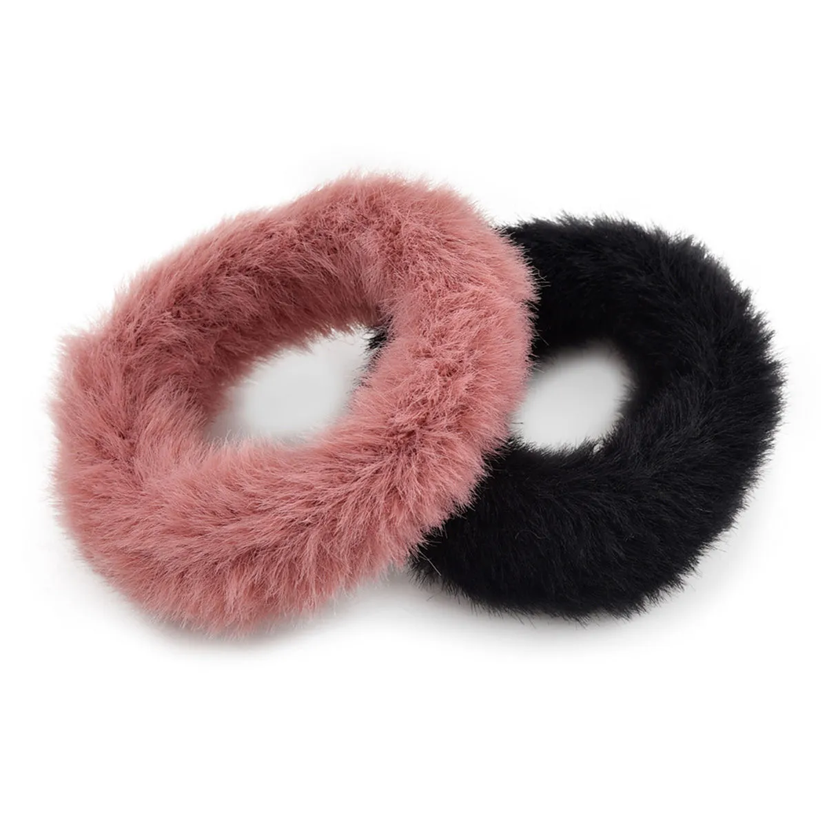 Toniq Set Of 2 Cute Fluffy Fur Rubber Band For Women(AWXXH10 B)