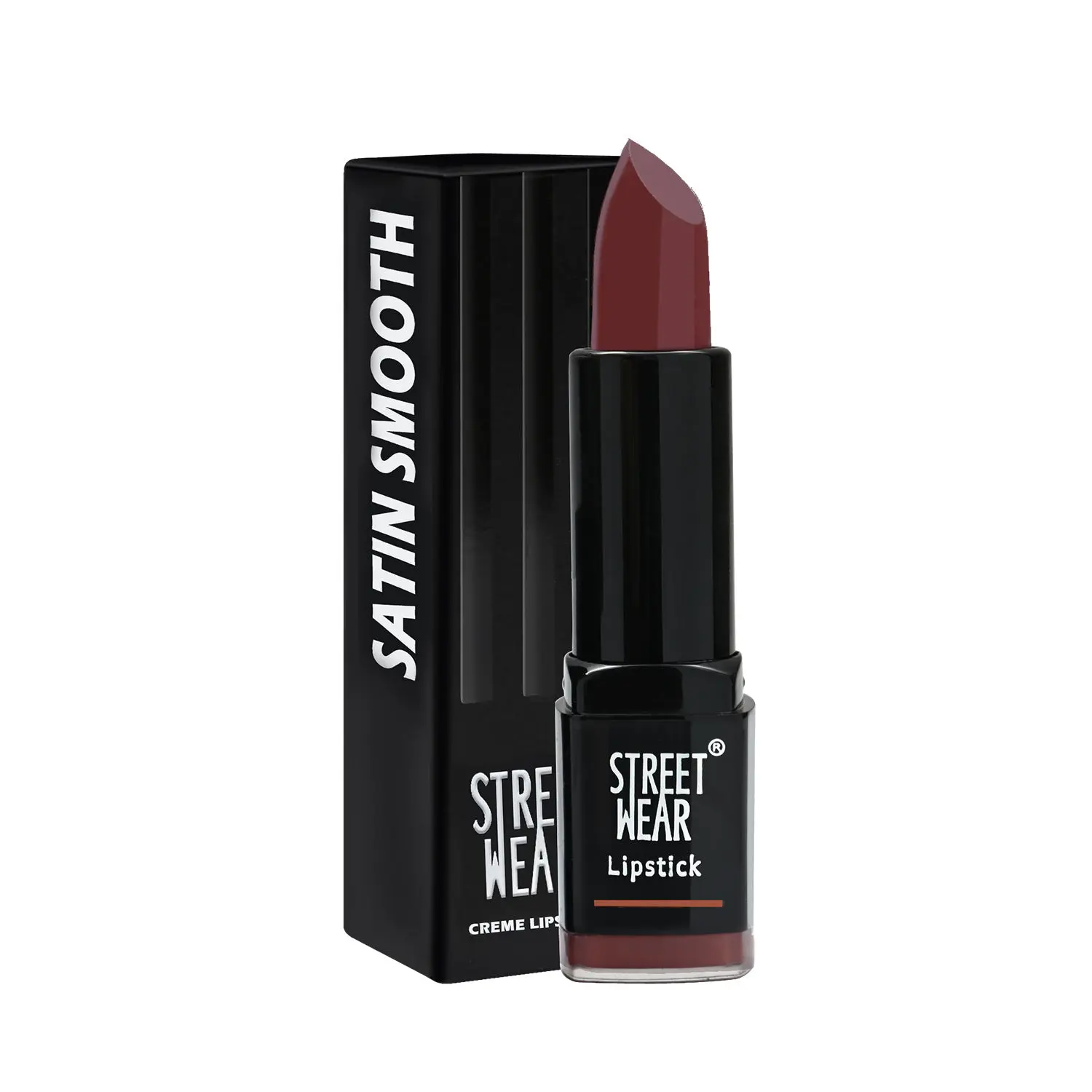 STREET WEAR® Satin Smooth Lipstick -POISON BERRY (Berry) - 4.2 gms - Longwear Creme Lipstick, Moisturizing, Creamy Formuation, 100% Color payoff, Enriched with Aloe vera, Vitamin E and Shea Butter