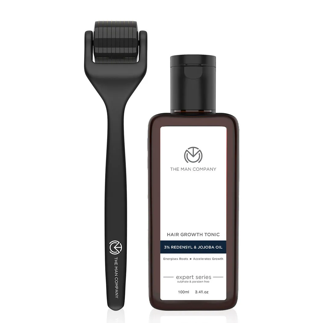 The Man Company Hair Accelerator Duo (derma Roller + Hair Growth Tonic)