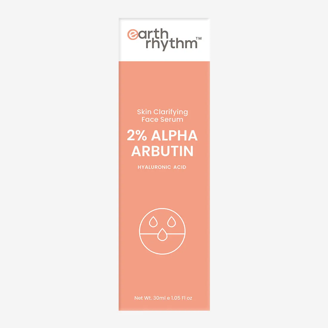 Earth Rhythm 2% Alpha Arbutin - Skin Clarifying Serum with the goodness of Hyaluronic Acid | Brightens Skin, Prevent Freckles, Reduces Dark Spots | for All Skin Types | Men & Women - 30 ML