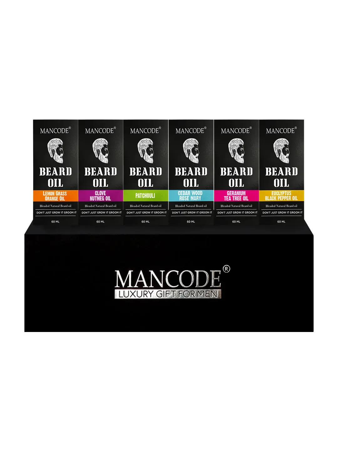 Mancode Gift Set for Men - Premium Luxury 6 Day Beard Oil Kit (All Beard Oil Six Variants) Gift Set - 03