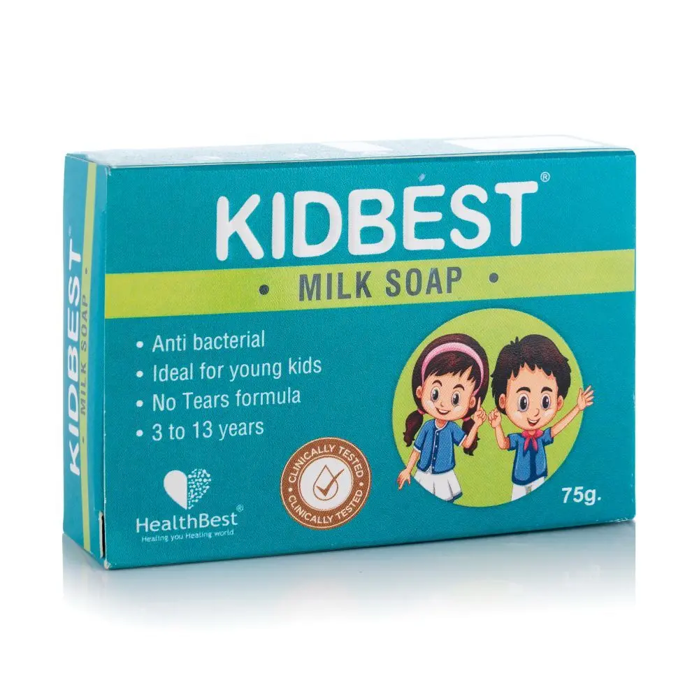 HealthBest Kidbest Milk Soap for Kids | Anti-Bacterial | Normal Skin, Sensitive Skin & Dry Skin | Tear free | (Pack of 3)