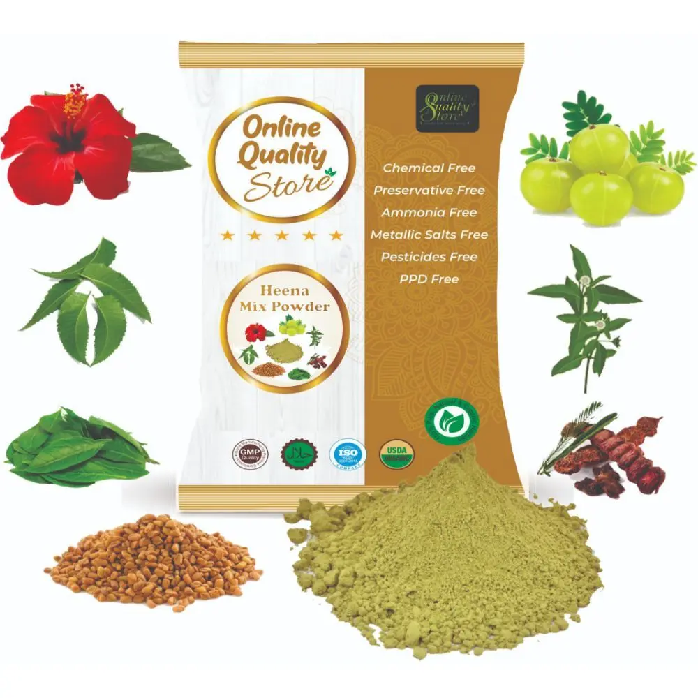 Online Quality Store Henna Mix Powder With Shikakai, Methi,Amla,Bringraj,hibiscus,Neem and Heena for Hair Wash|Mehndi Mix powder|Herbal hair care powder,50g