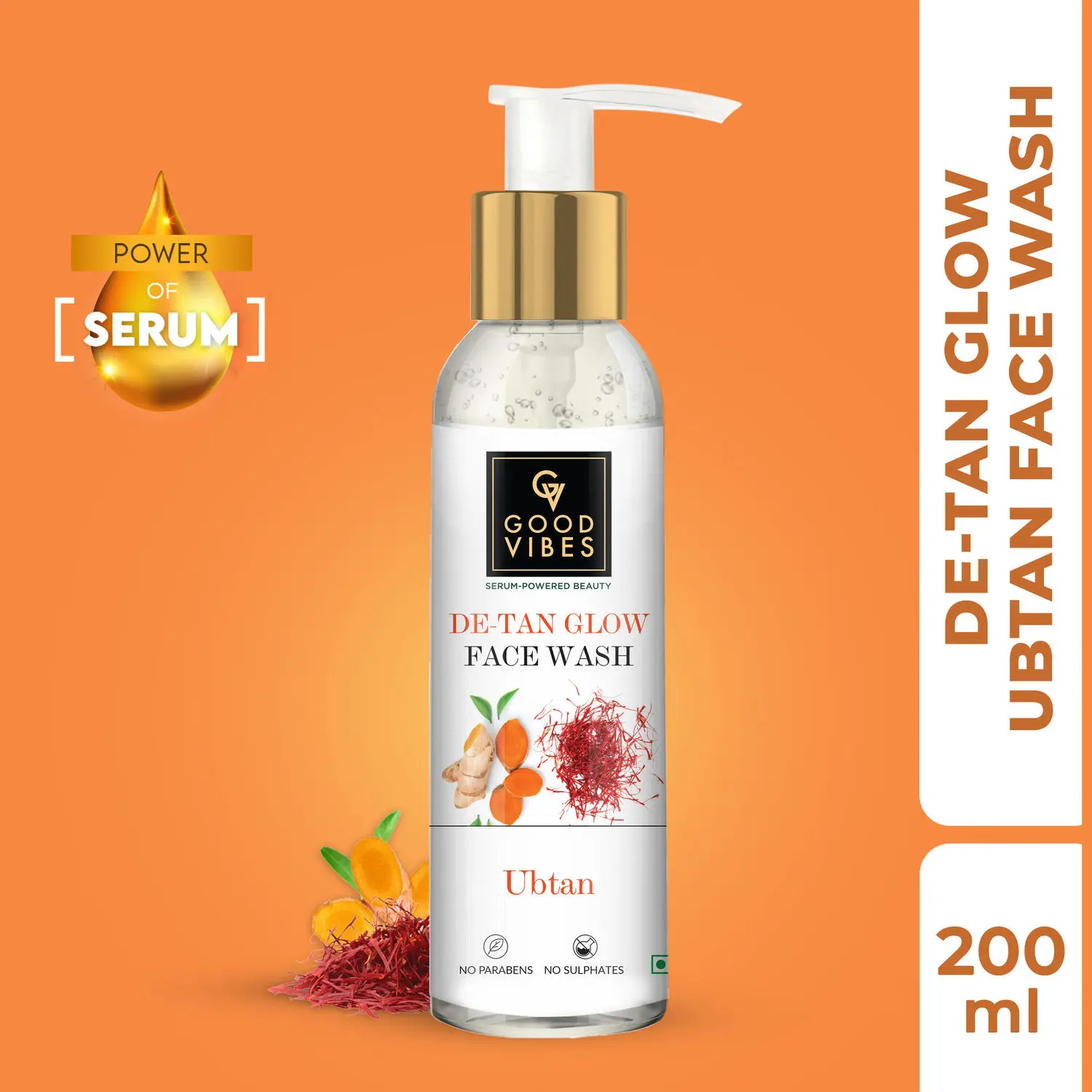 Good Vibes Ubtan De-tan Glow Face Wash with Power of Serum (200g)