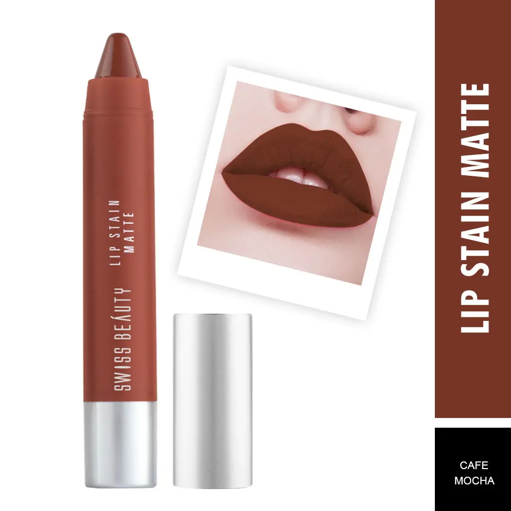 Swiss Beauty Lip Stain Matte Lipstick - 225 - Cafe Mocha (3.4 g)