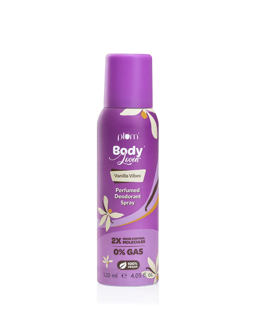 Plum BodyLovin' Vanilla Vibes Perfumed Deodorant Spray | 2x Odor Control Molecules | Anti-bacterial Green Tea Extracts | Warm Vanilla Fragrance