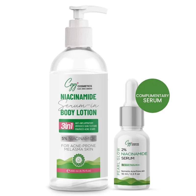 CGG Cosmetics 5% Niacinamide Serum In Body Lotion With Free Sample Of 2% Niacinamide Serum