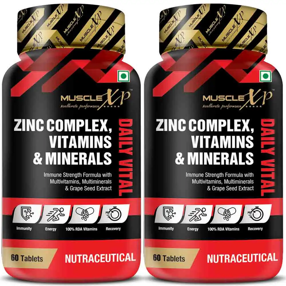 MuscleXP Zinc Complex Vitamins & Minerals Daily Vital - Pack of 2,  60 tablet(s)