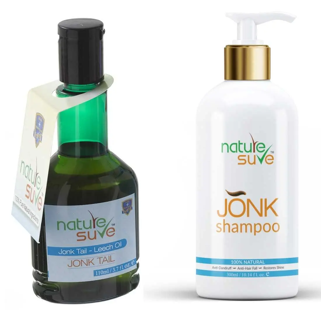 Nature Sure Combo Jonk Tail Leech Oil (110ml) & Jonk Shampoo Hair Cleanser for Men & Women (300ml)