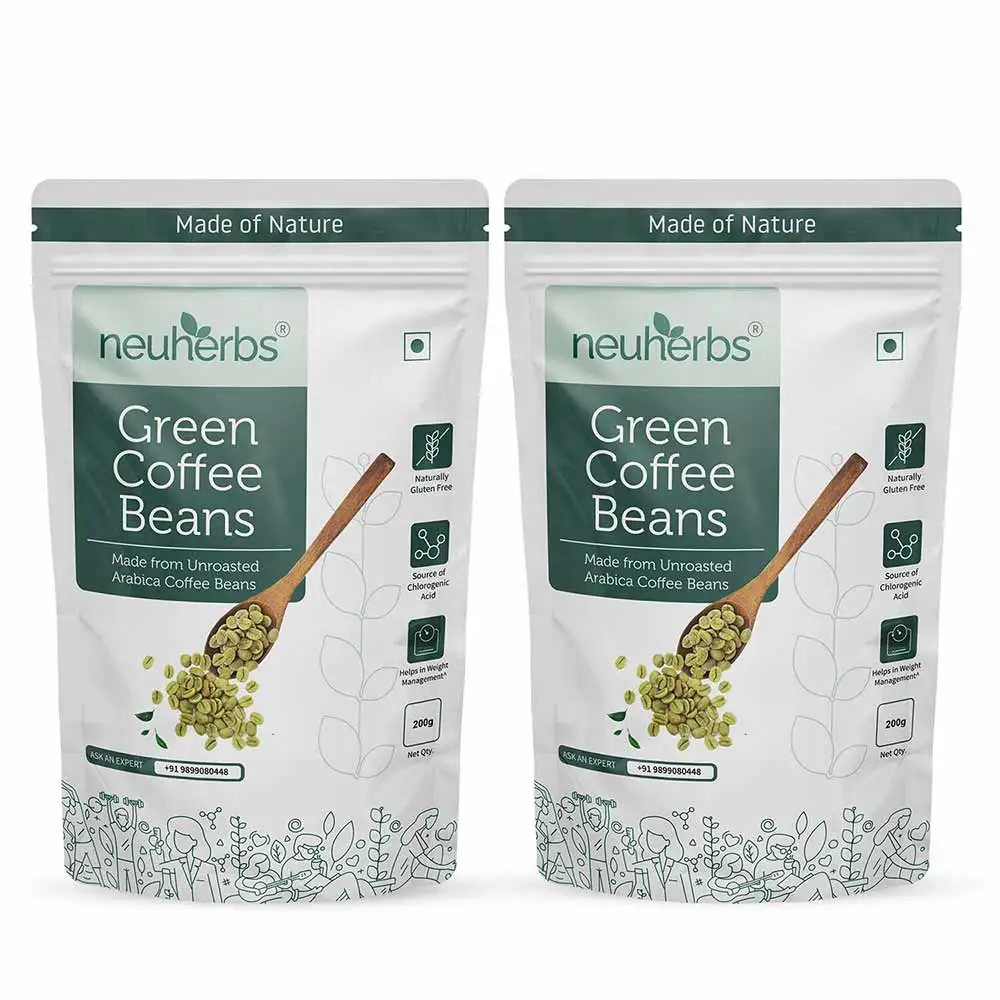 Neuherbs Organic Green Coffee Beans for Weight Loss - Pack of 2,  0.200 kg