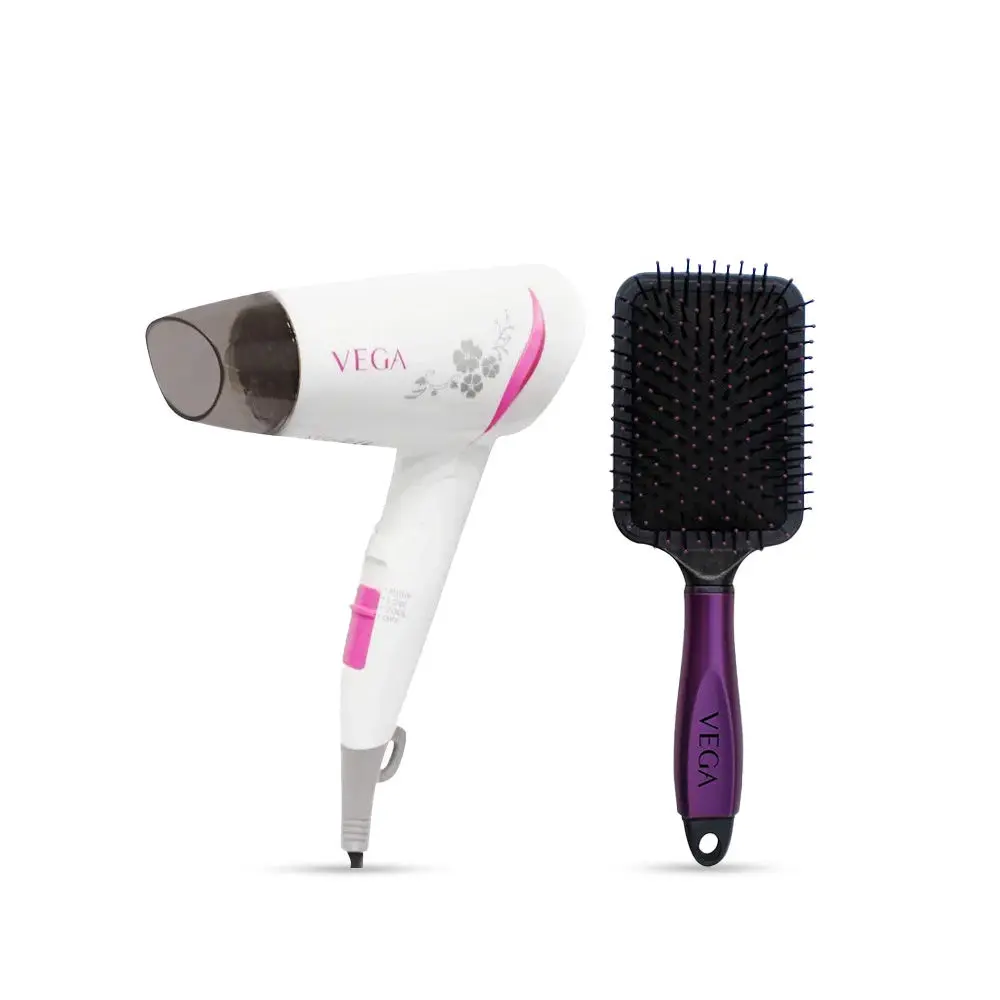 VEGA Go Style 1200 Hair Dryer (VHDH-18) + VEGA Paddle Brush (E18-PB)