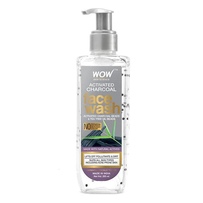 WOW Skin Science Activated Charcoal Face Wash Bottle