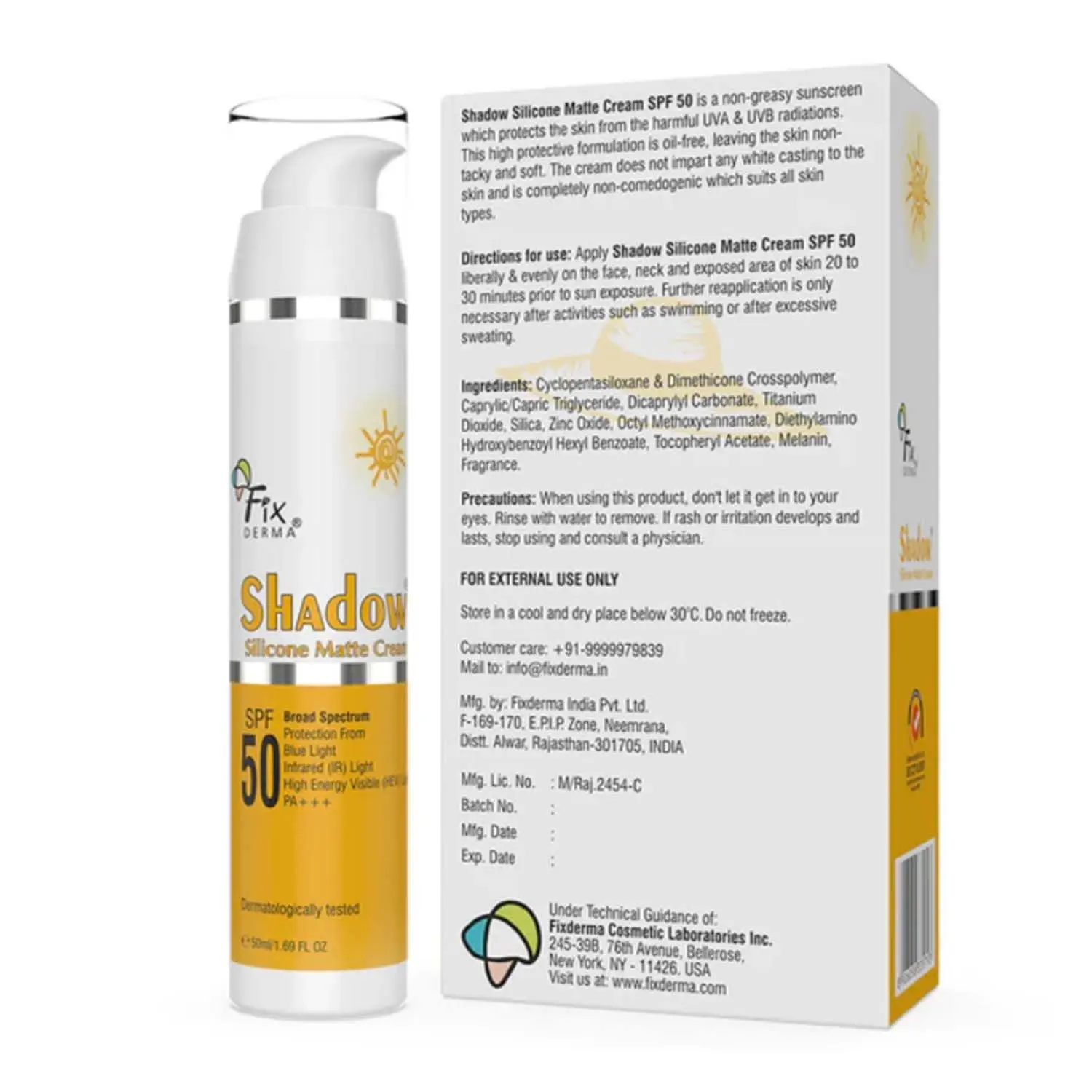 Fixderma Shadow SPF 50 Silicone Matte Cream 50gm