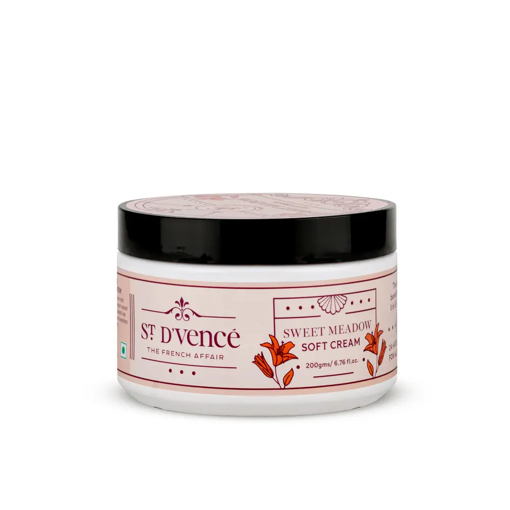 St. D'vence Sweet Meadow Soft Cream- 24hr of Intense Moisturization | Non Greasy | Lightweight | Paraben & Mineral Oil Free