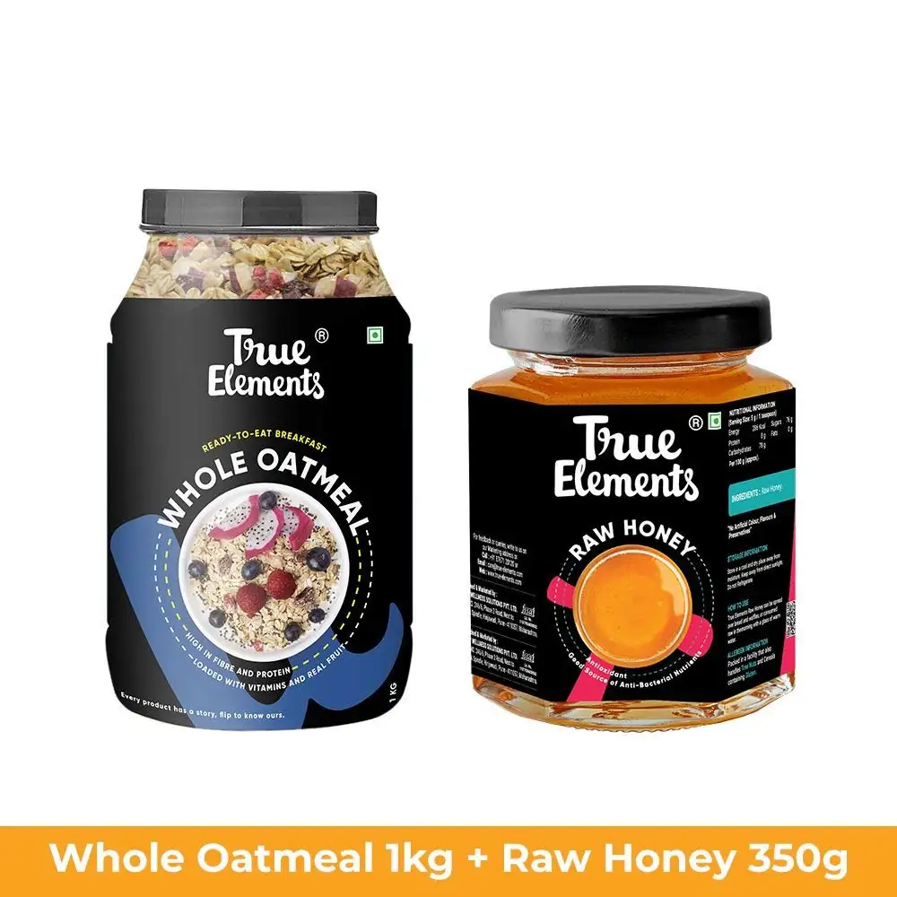 True Elements Whole Oatmeal+Raw Honey,  2 Piece(s)/Pack  Mix Flavour