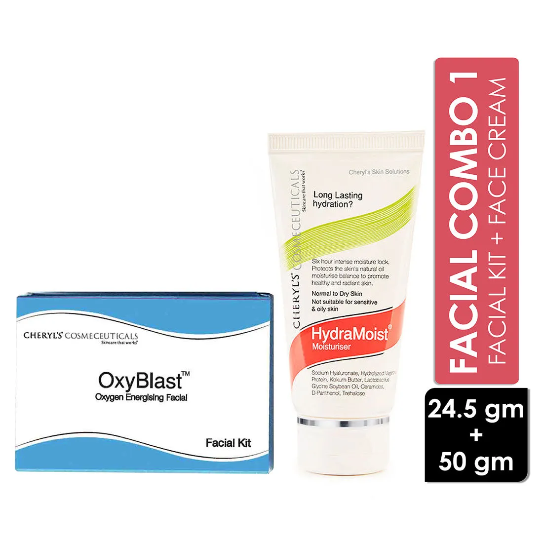 Cheryl's Cosmeceuticals Oxyblast 7 Step Facial Kit + Hydramoist Face Cream Combo