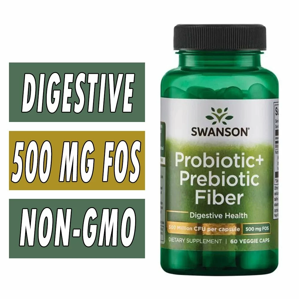 Swanson Probiotic + Prebiotic Fiber - 500 Million CFU - 60 Veg Caps