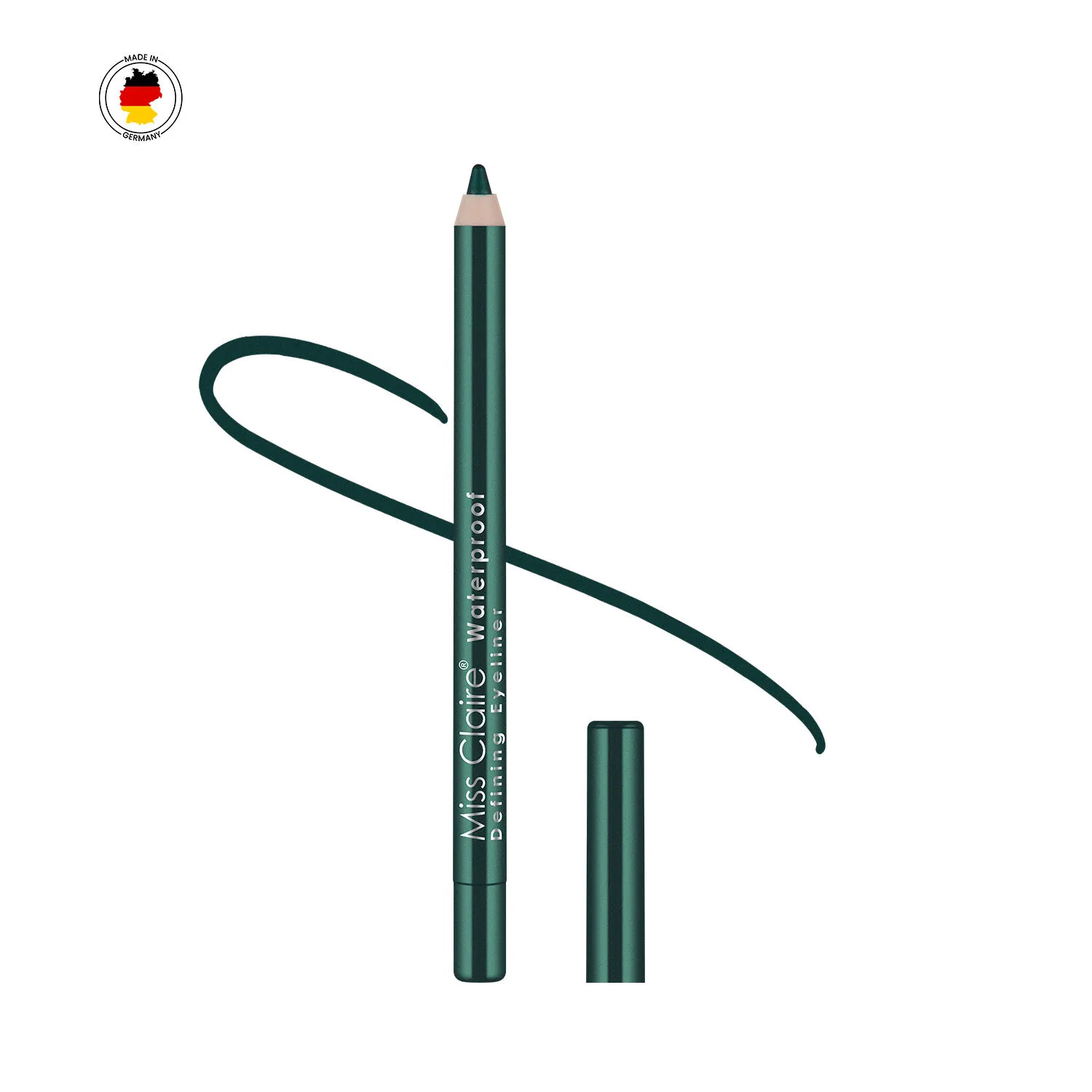 Miss Claire Waterproof Defining One Stroke Eyeliner Kajal - Party Green