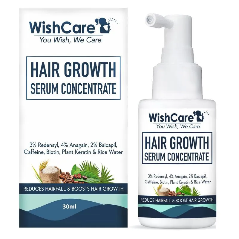 Wishcare Hair Growth Serum Concentrate - Redensyl, Anagain, Caffeine, Biotin, Keratin & Rice Water